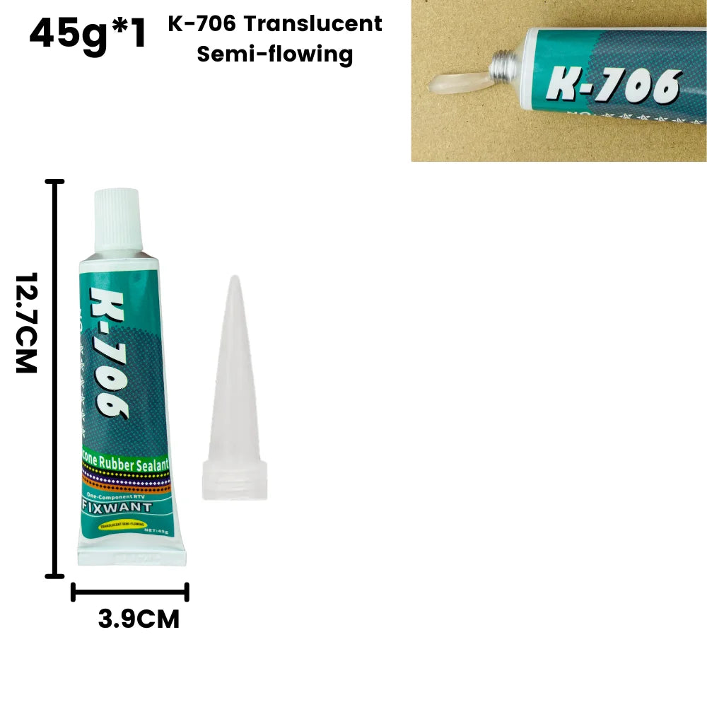 K-703 704 705 706 One-Component RTV Silicone Rubber Sealant Black White Transparent Electronic Component Sealing Glue 45g