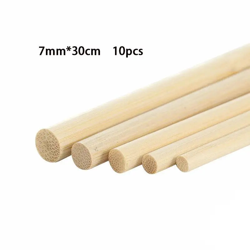 10-60pcs DIY Craft Wooden Sticks , 4-8mm Round Smooth Bamboo Dowels for Model Making & Projects, Easy to Cut