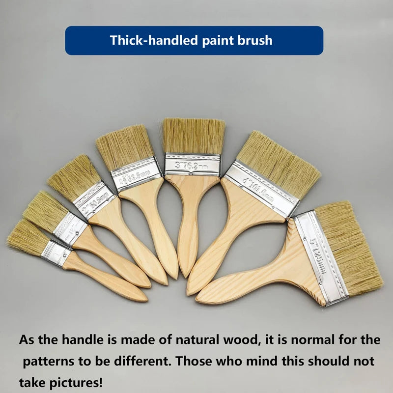 Thick-handled and thin-handled paint brushes are available. Household soft-bristled dust-removing brushes and special brushes fo