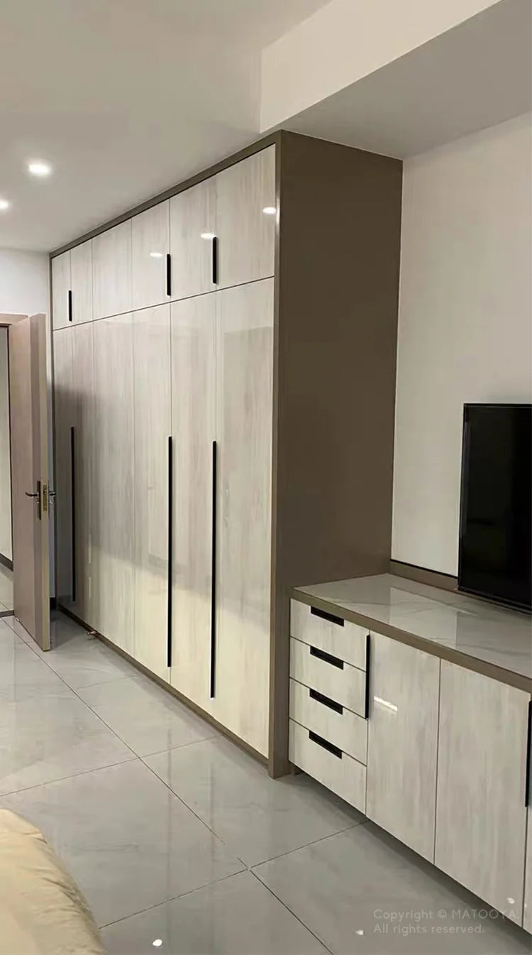 Gold Black Hidden Handles Long Kitchen Cabinet Pulls Drawer Knobs Aluminum Alloy Furniture Handles Cupboard Pulls Wardrobe Pulls