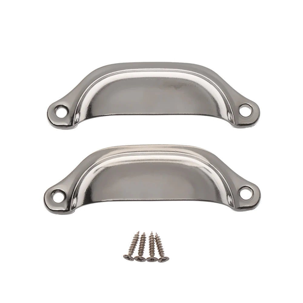 2Pcs Antique Brass Door Handle 98*35*16mm Shell Shape Wardrobe Cabinet Pulls Dresser Drawer Knob Kitchen Cupboard Fittings