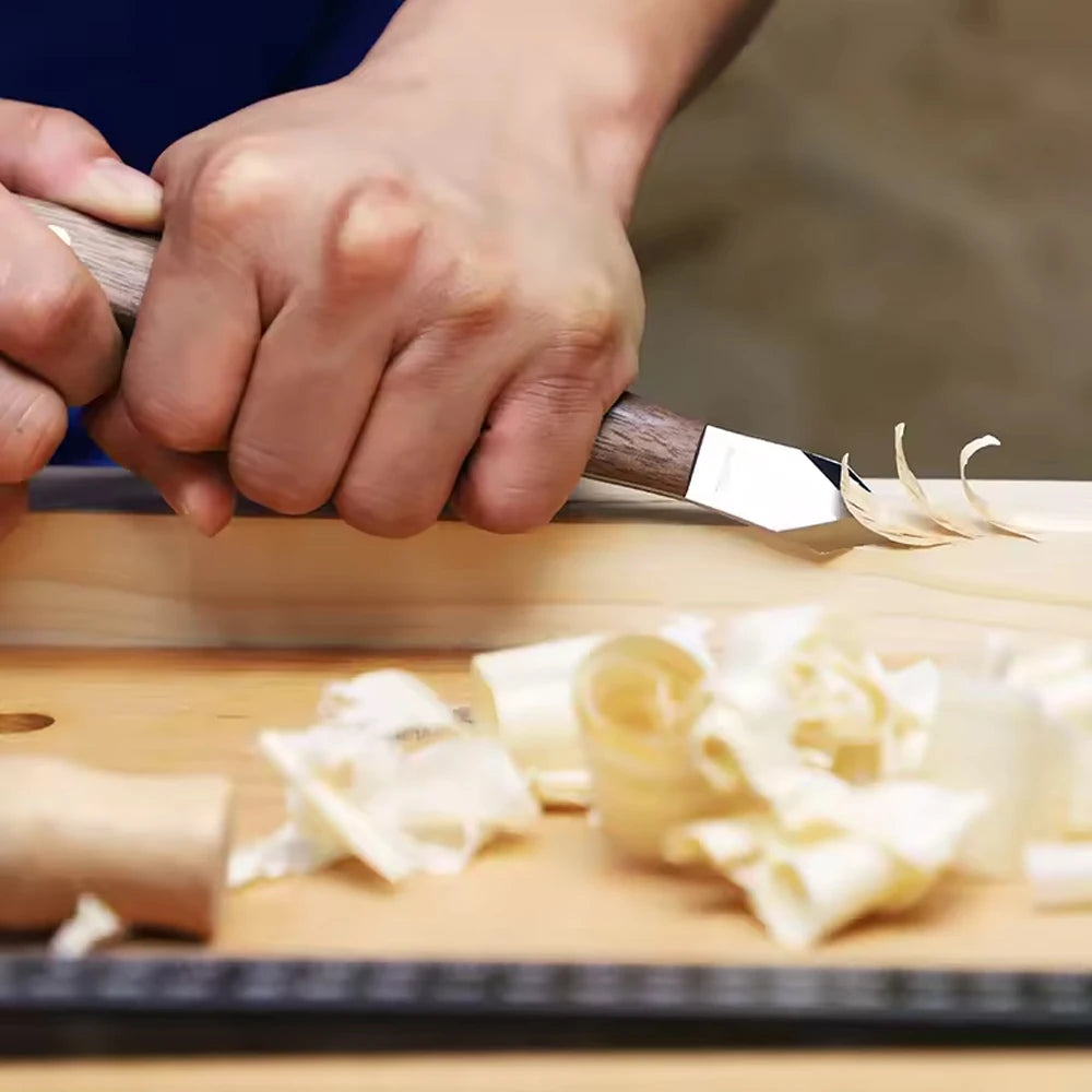 High Carbon Steel Marking Knife with Double Bevel Blade Wooden Handle for Precision Marking and Carving with Protective Sheath