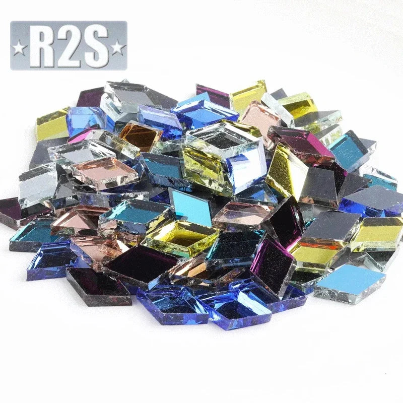100g Glass Mirror Mosaic Tiles Bulk Diamond Shape DIY Craft Handcrafted Accessory Home Wall Artwork Decor Supplies arte