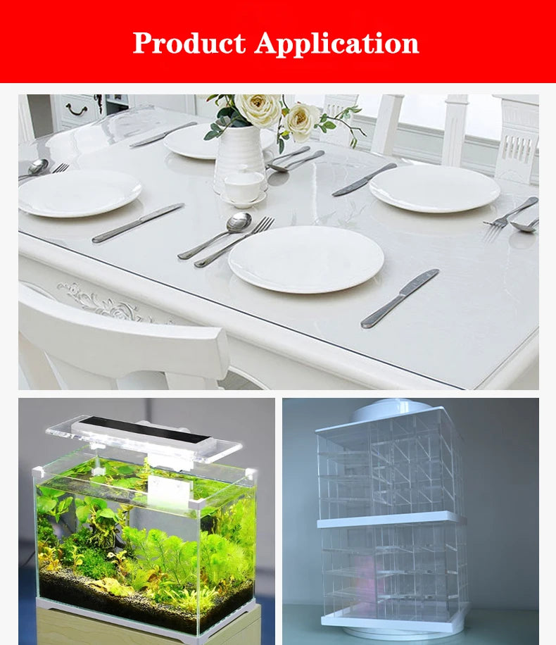 High Transparent PVC Plate 100x100mm 200x200mm Hard Plastic Sheet for DIY Home Projects