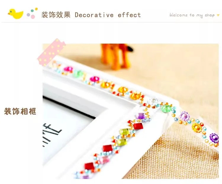 5 self crystal rhinestone sticker rolls with sparkling diamond texture mobile phones photo albums DIY decorative materials