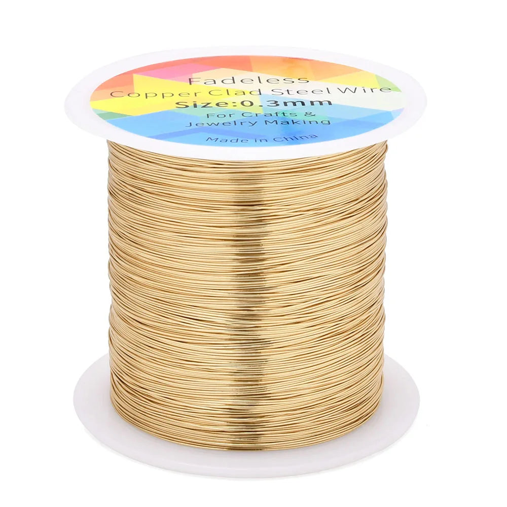 100m/328ft Fadeless Copper Clad Steel Wire Bendable Metal Sculpting Wire for Craft Floral Jewelry Making 0.3/0.4mm 2030