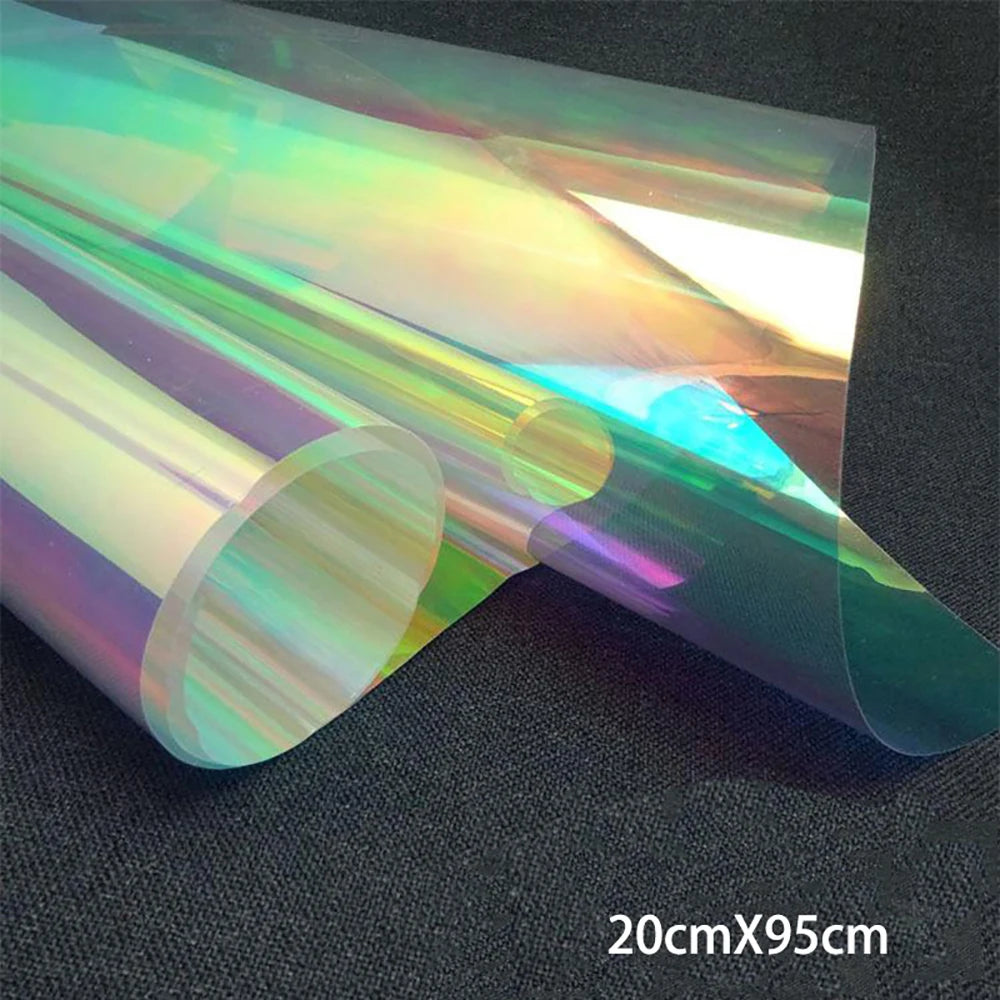 Clear Transparent PVC Holographic DIY Crafts Multicolor Fabric Vinyl Film PVC Fabric Sewing Accessories Handcrafted