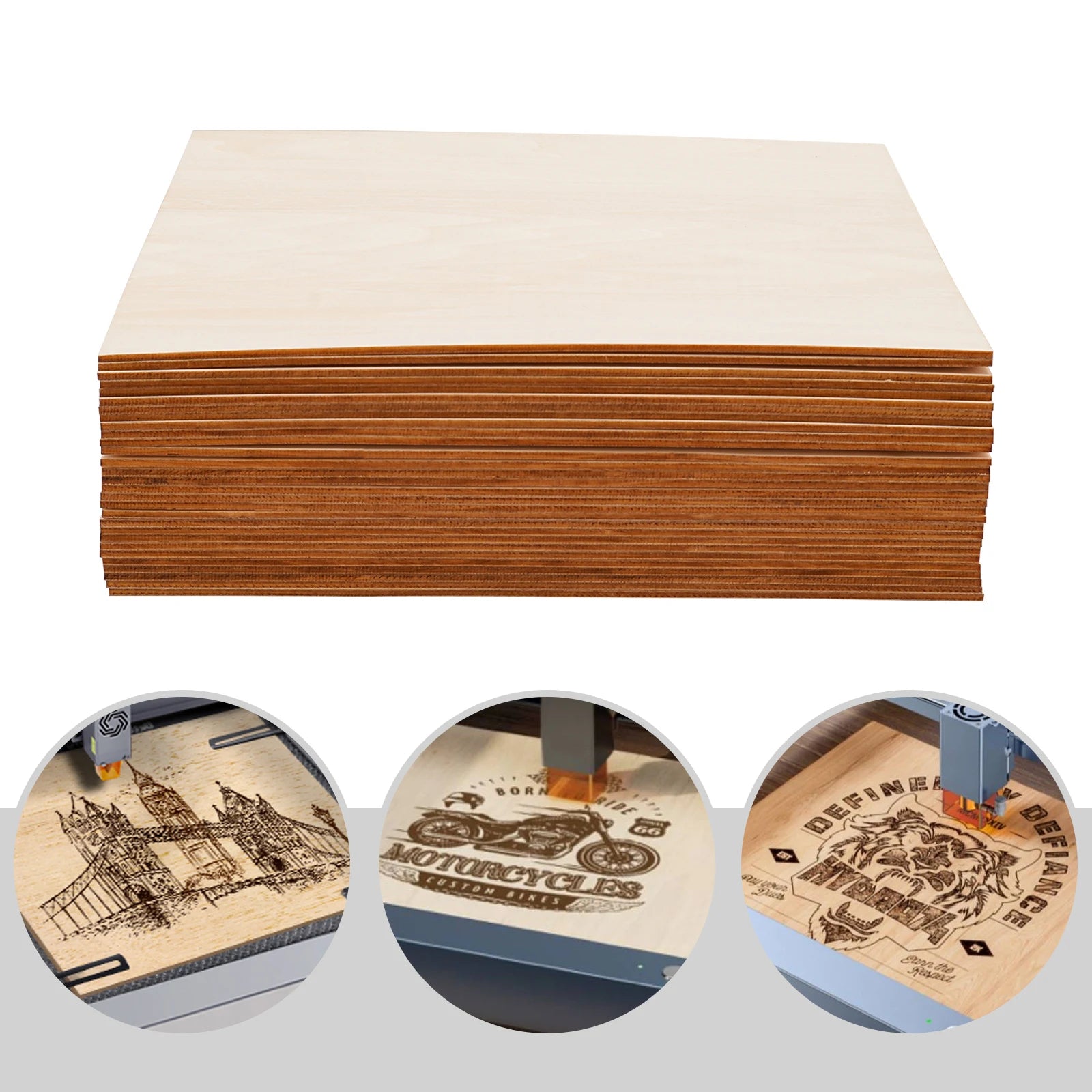 30PCS 30x30cm Basswood Sheets, 3mm Thick DIY Wood Boards, Rectangle Blank Wooden for Crafts, Laser Engraving, Home Decor