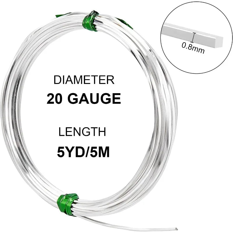 20 Gauge 16 Feet Brass Square Wire Silver Brass Wire for Jewelry Beading Craft Work