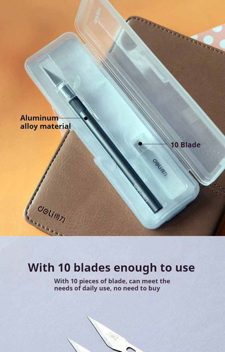 Deli Precision Scrapbooking Carving Knife - Card Making Hobby Knife for Paper Cutting Craft Pottery Clay Sculpture Ceramics Tool