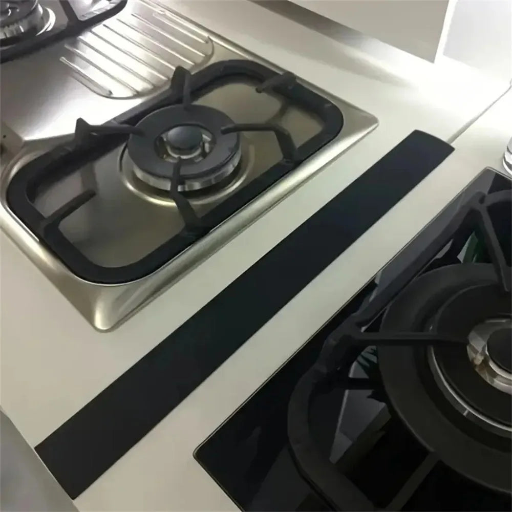 2PCS Kitchen Stove Gap Cover, PVC Self-Adhesive T-Shaped Seal Strip Oil Proof, for Countertop Sink Cabinet Gap Filler, Grey