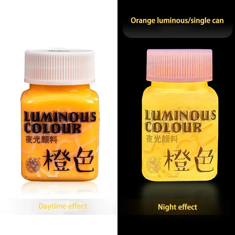 58ML Fluorescent Acrylic Pigment Luminous Pigment Glow in Dark Hand Painted DIY Festival Party Wall Light Absorbing Pigment