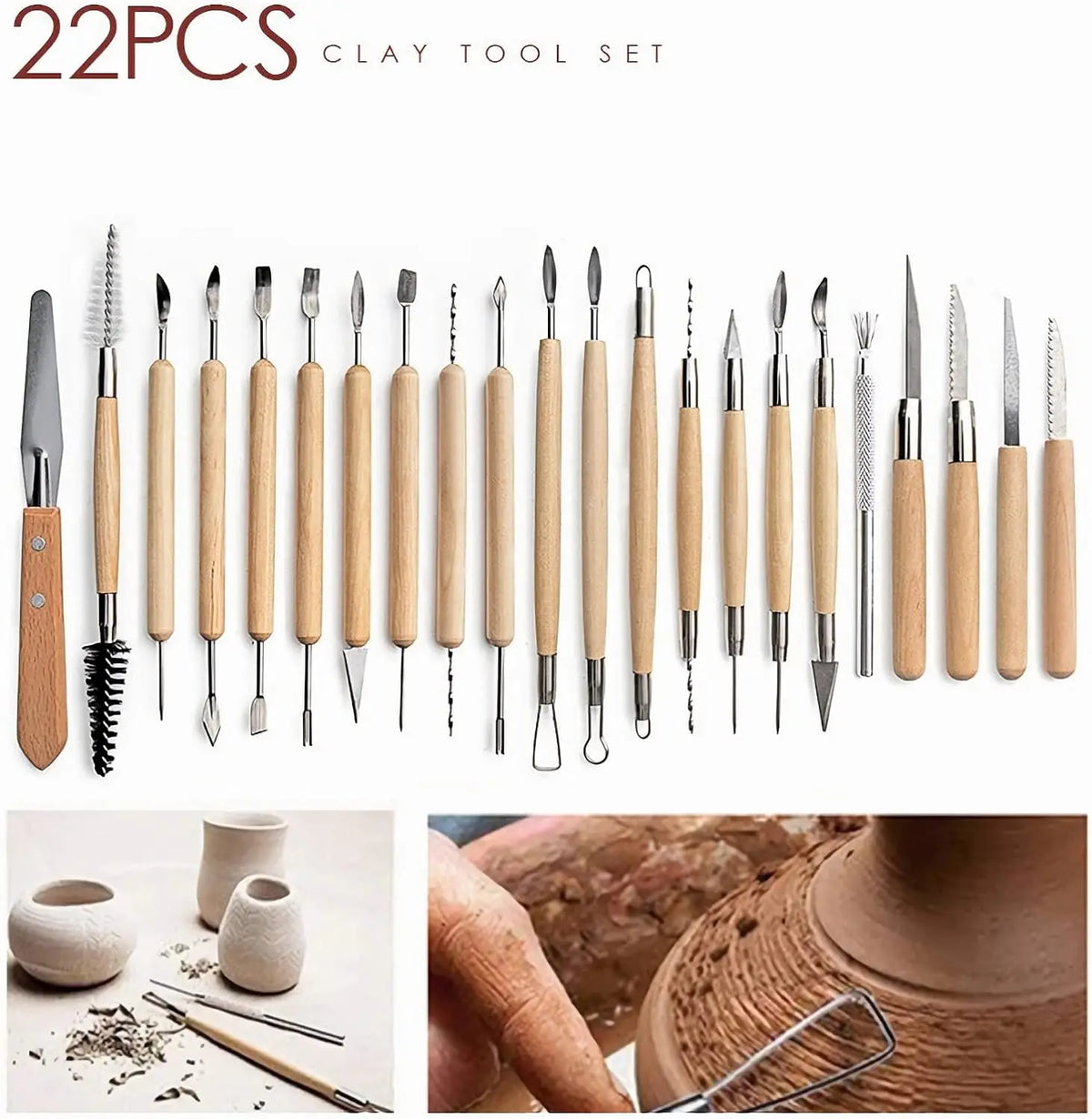 Professional Pottery Clay Sculpting Tools Set 61Pcs Modeling Stick Ceramic Tools Smoothing Wax Carving Ceramic Polymer Art Tools