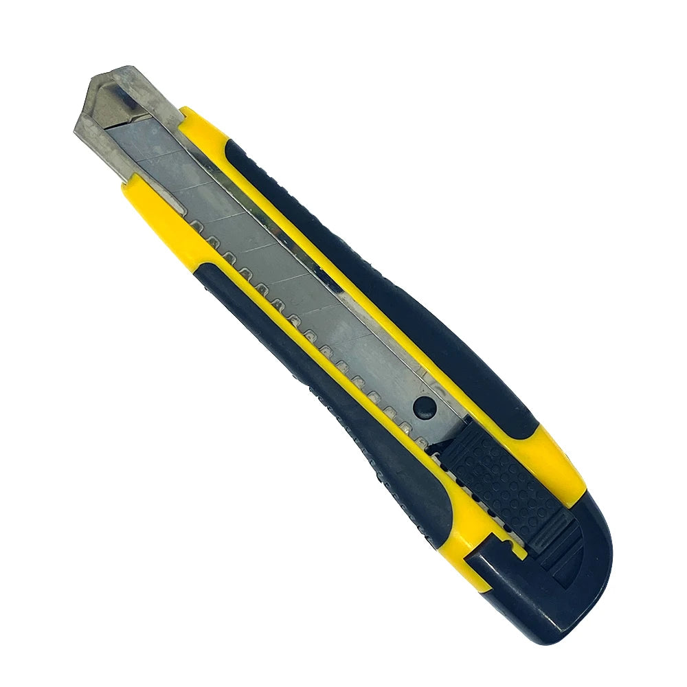 Plastic Utility Knife Stainless Steel Slot 18mm Snap off Blade Retractable Box Cutter Opener RX32144 Trimming Knife Factory Sell