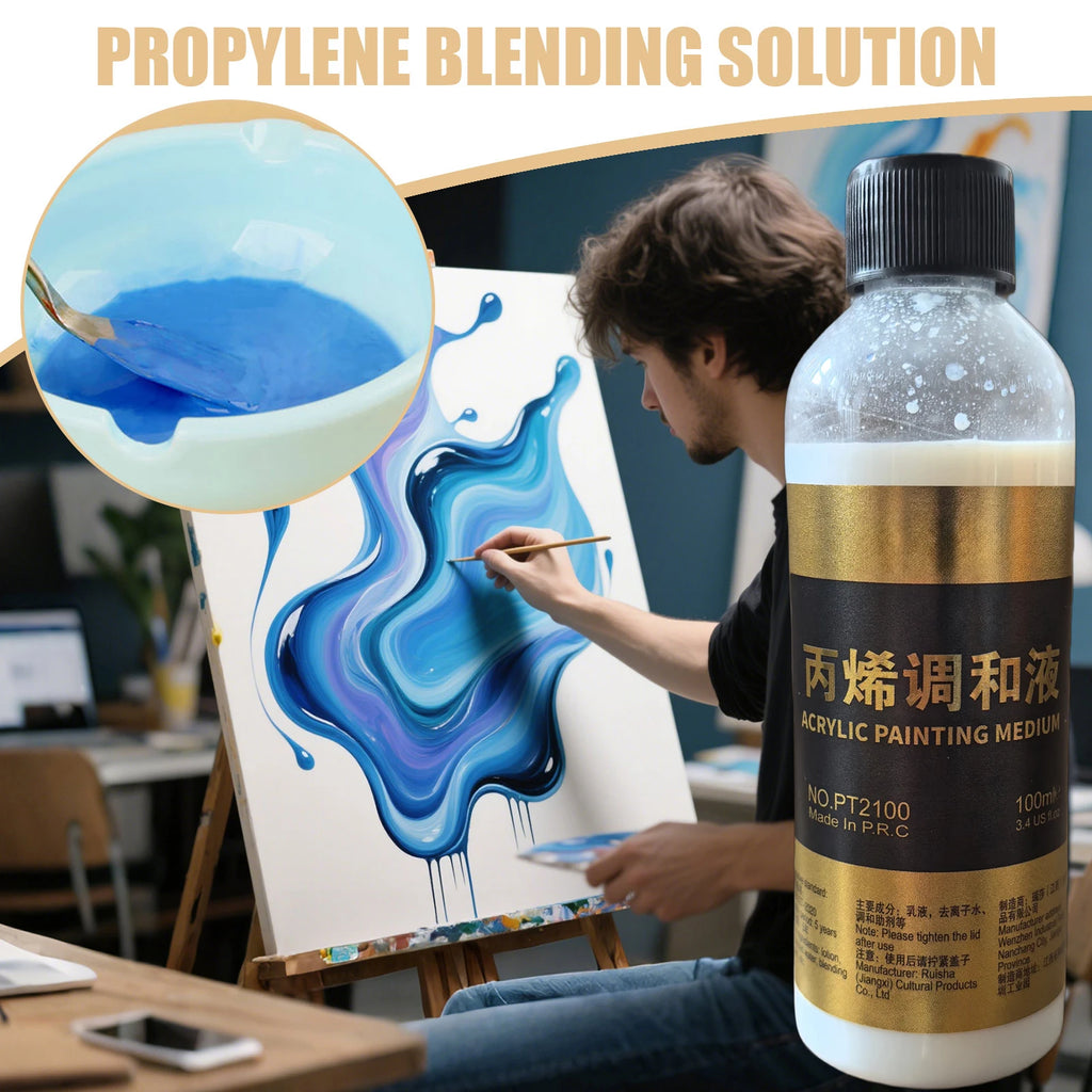 100ML Acrylic Paint Special Blend Liquid Water Powder Diluent Acrylic Pigment Dilute Chroma Medium Art Supplies