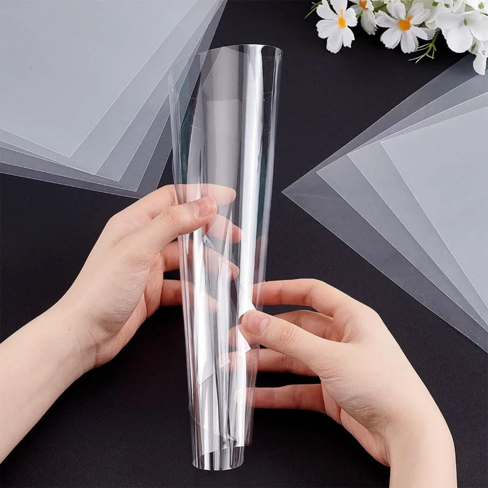 10 Sheets Clear PET Sheet 9.84 x 9.84 Inch Transparent 0.2mm Thin Plastic Sheets Thin Acrylic Panel for Crafts Picture Frames