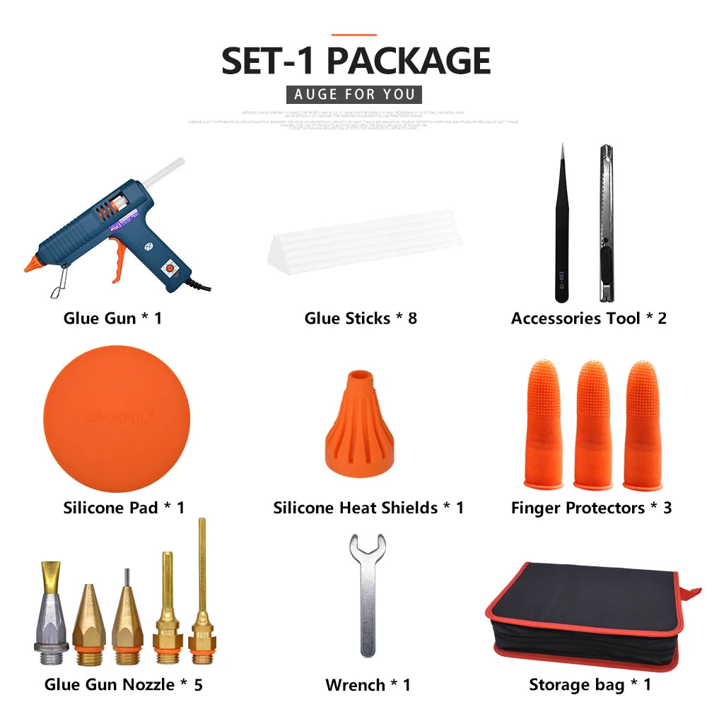 150w Hot Glue Gun, 8 Combinations, Adjustable Temperature, Suitable For Craft Repair Diy Use 11mm Glue Stick Purecopper Nozzle