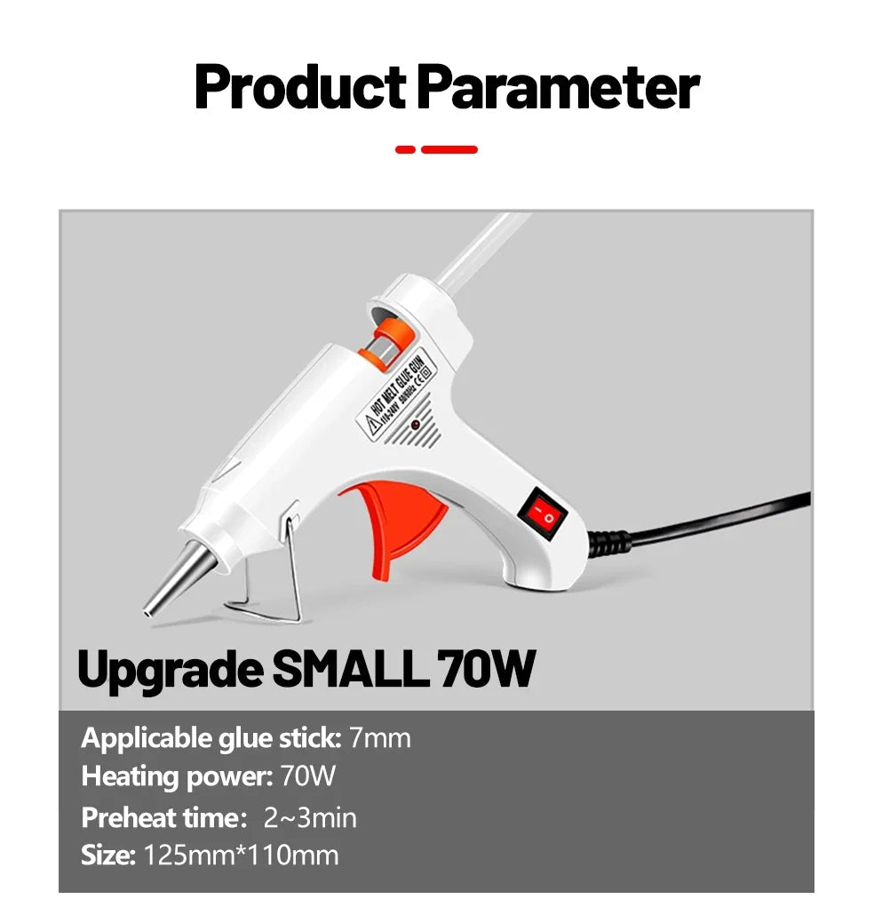 100W Electric Hot Melt Glue Gun DIY Mini for Household Industrial Use 11mm Glue Stick US Plug Repair Tool