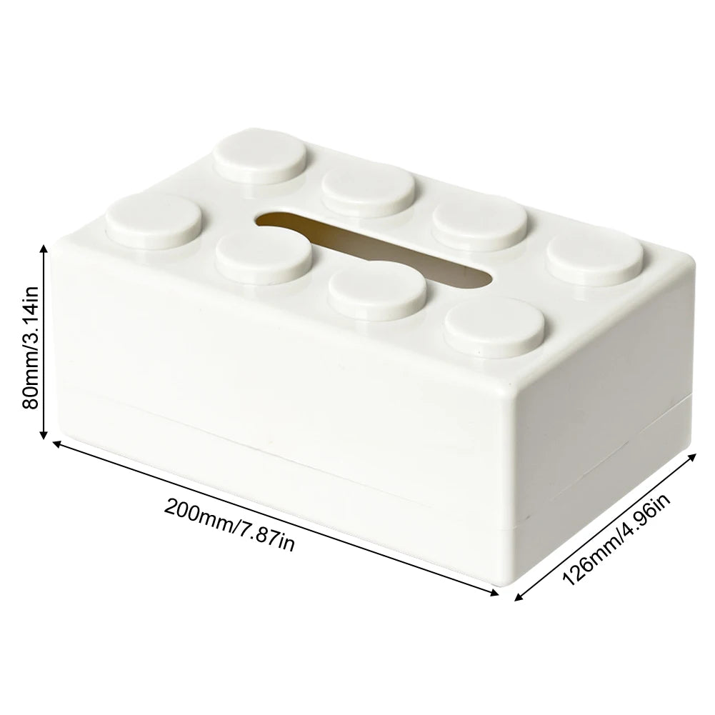 Creative Building Block Paper Towel Holder Cute Napkin Holder Tissue Storage Box for Livingroom Bedroom Bathroom Home Office