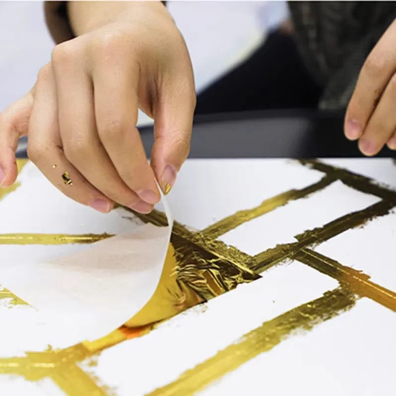100Pcs Gold Leaf Sheets 9x9cm Gilding Foil Antique Silver Foil Paper For Paintings Arts Crafts Nail Deco  Furniture