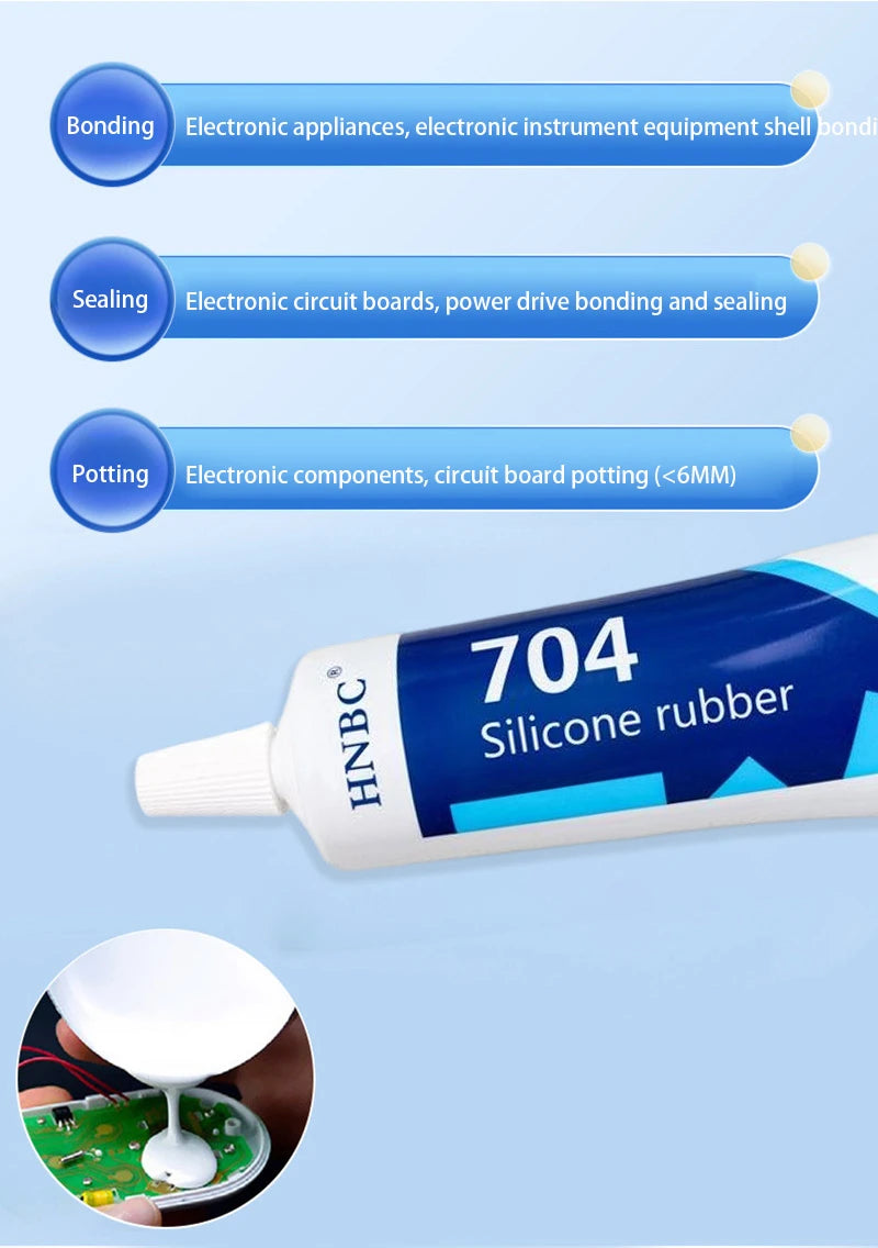 120ml 704 Fixed High Temperature Resistant Silicone Rubber Insulated Sealing Glue Waterproof Silicone Thermal Conductive