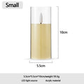 Artificial LED Flameless Candles with Batteries Acrylic Glass Flickering Pillar Tealight Candle for Festival Wedding Home Party