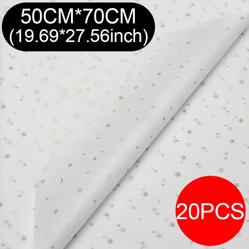 20pcs sheet Cotton Bouquet Flower Wrapping Paper Star Moon Sydney Paper Wrapping Paper Flower Wrapping Paper Cake Baking Gift