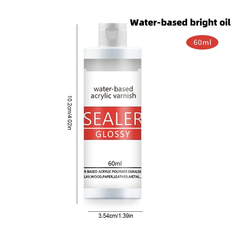 20/60ml Water-based Acrylic Varnish Sealer Glossy Sealer Matte Non-toxic Seal Gloss Oil Quick Drying Sealant Crafts Supplies