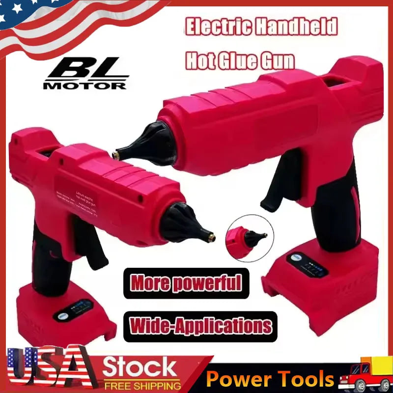 Cordless Electric Handheld Hot Glue Gun Repair DIY Tool Hot Melt Welding Hot Air Gun Anti-scald Nozzle Fit Milwaukee 18V Battery