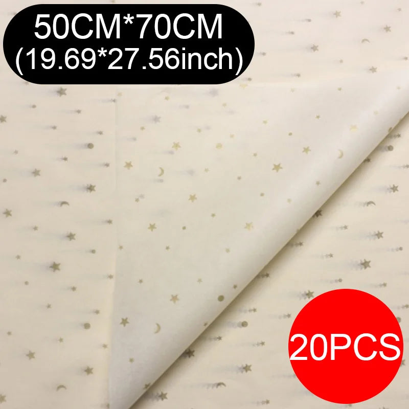 20pcs sheet Cotton Bouquet Flower Wrapping Paper Star Moon Sydney Paper Wrapping Paper Flower Wrapping Paper Cake Baking Gift