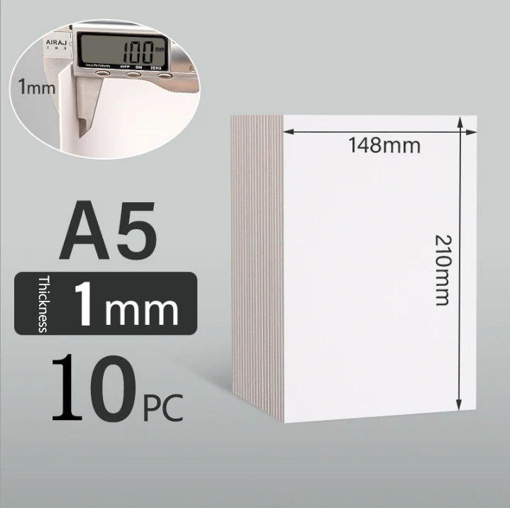 A4/A5 White Thicked Kraft Paper Hard Cardboard Diy Handmake Card Making Craft Paper Chipboard Backing Board 1/1.5/2/2.5-3mm