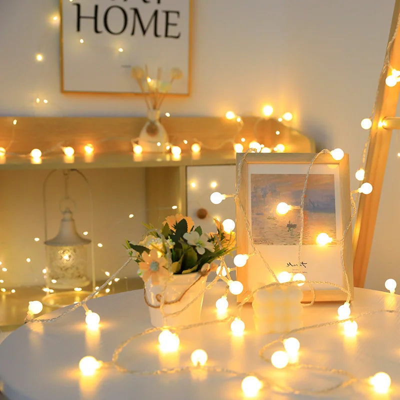 Battery Powered Led Ball String Lights Indoor Globe Fairy Light for Wedding Decorative Light String Tent Christmas Decoration
