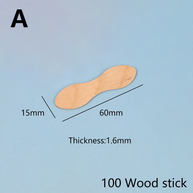 50/100Pcs Ice Cream Sticks Natural Wooden Ice Cream Dessert Spoons Popsicle Sticks Hand Crafts Art Ice Cream Lolly Accessories