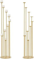 2pcs 9 Arm Candelabra Floor Candle Holders Tall Set for Wedding Gold Candelabras Candle Stand