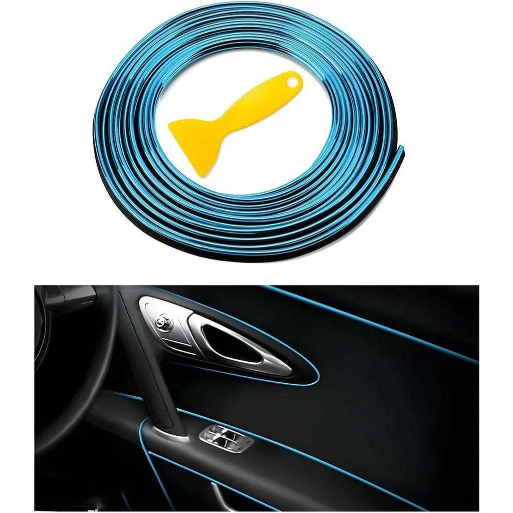 Car Interior Trim Strips, 16.4ft Auto Decoration Styling Door Dashboard, DIY Vehicle Interior Filler Insert Flexible Strip with