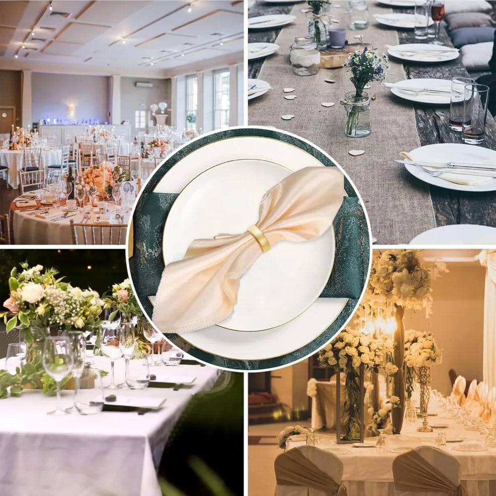 8 Pcs Matt Gold Napkin Rings Stainless Steel Wedding Christmas Party Dinner Table Decorations