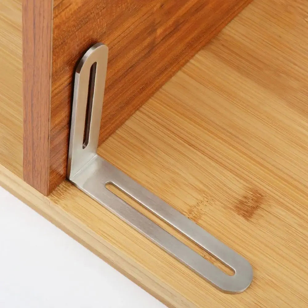 1/2Pcs Stainless Steel Angle Bracket Furniture Fastener 90 Degree Right Angle Corner Brace Joint Silver L Shape