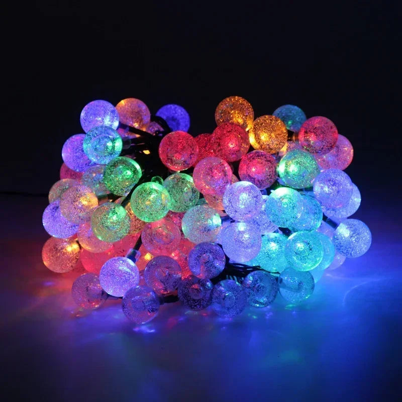 5/7/12m Outdoor LED Crystal Globe Light Solar Fairy Light Solar String Light for Easter Wedding Party Decoration