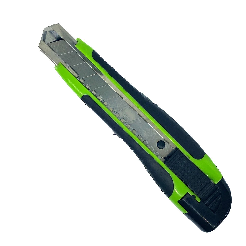 Plastic Utility Knife Stainless Steel Slot 18mm Snap off Blade Retractable Box Cutter Opener RX32144 Trimming Knife Factory Sell