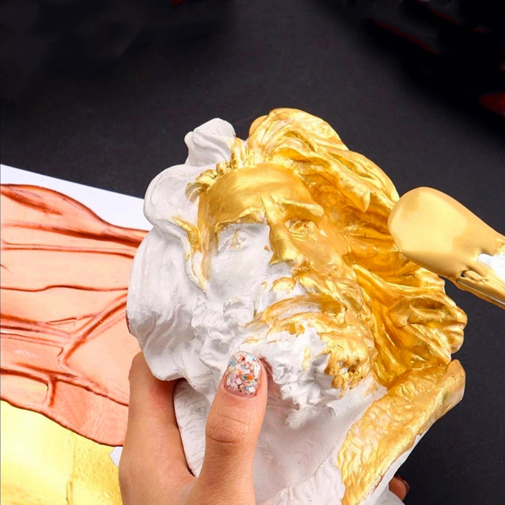 80ml Golden Paint Metal Acrylic Paint Waterproof Pigment Hand Painted Wall Painting Art Pearlescent Pigment Statue Colouring