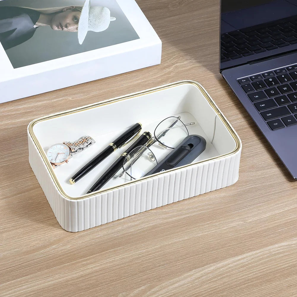 Desktop Organizer Tray Rectangular Jewellery Ring Holder Plate Multi-Function Jewellery Key Tray for Jewellery Key Watch Perfume