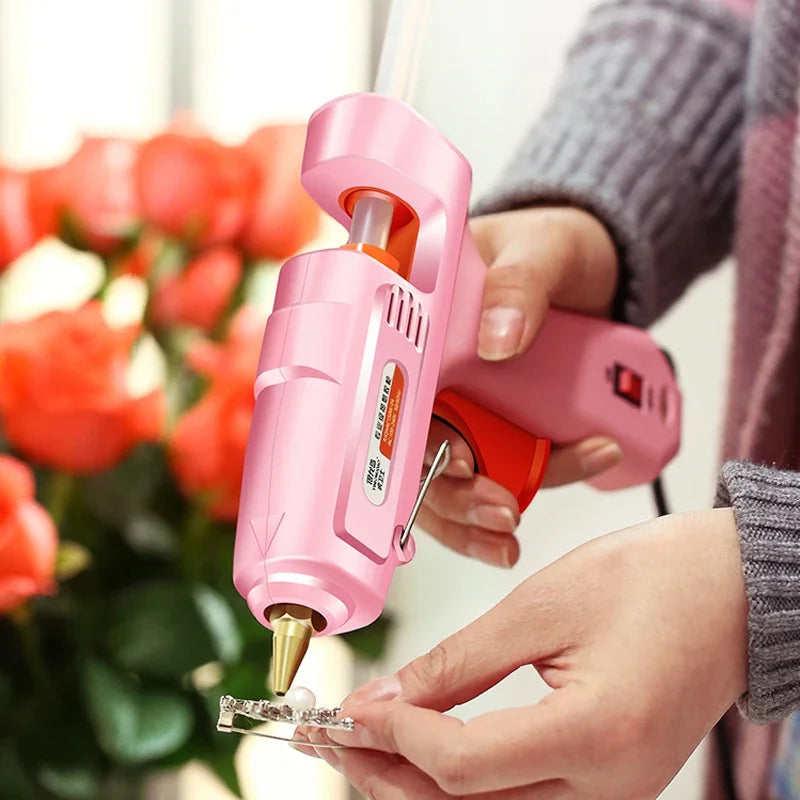 70W Hot Melt Glue Gun with 2/5/10/20 Pcs 7mm Premium Glue Sticks Industrial Guns Heat Temperature Thermo Electric Repair Tool