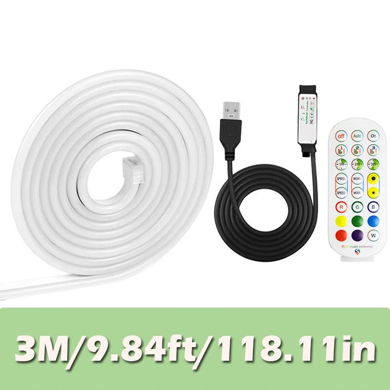 USB Neon Rope Lights,Flexible Led Rope Lights Control with App/Remote,Music Sync Gaming Neon Light Strip for Living Room Bedroom