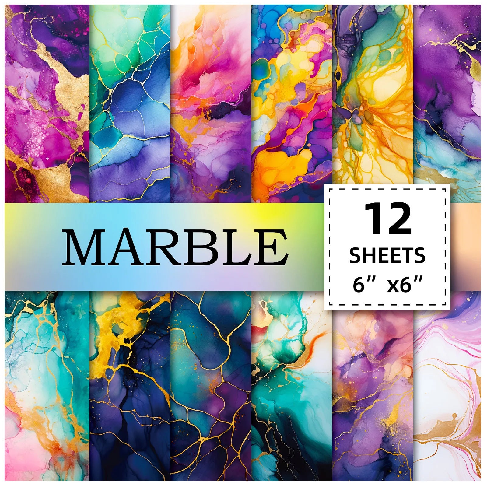 12 Sheet Scrapbooking Paper 15x15cm,  6x6in Scrapbooking Paper Acid-Free Cardstock Backgrounds Card for DIY Art Craft Decoration