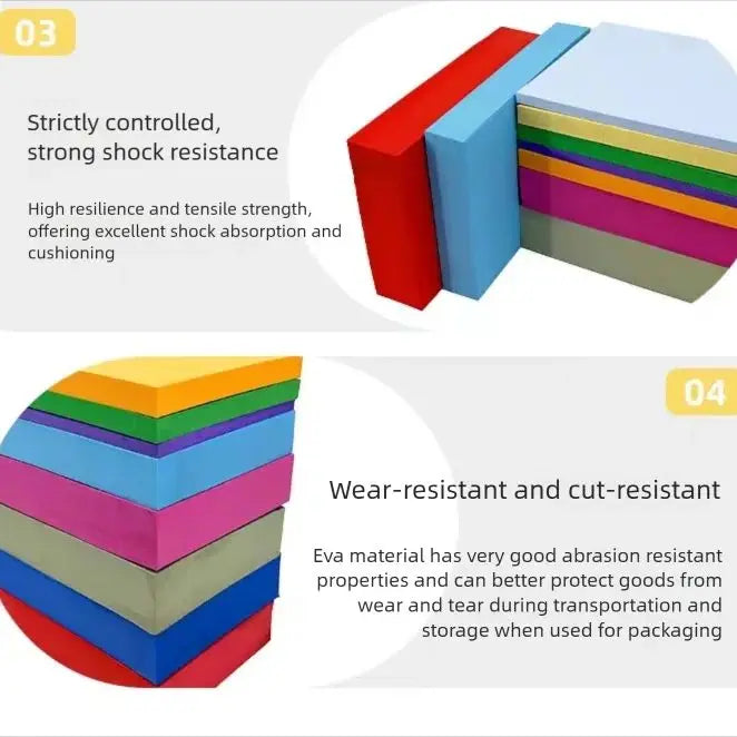 4pcs 100x50x0.3cm Colorful EVA Foam Board Shock Absorption Foam Sheet Handmade DIY Cosplay EVA Rubber Sound-absorbing Foam Paper