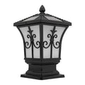 85-265V Outdoor Solar Post Light,Modern Post Light, Solar Powered & Electric Supply Garden Pillar Light with Remote Control