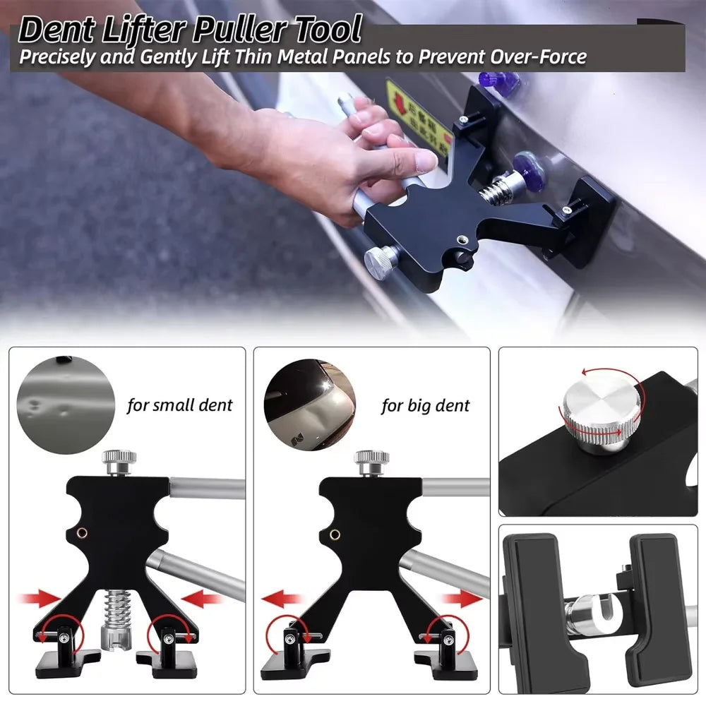Super PDR Tool Kit, Professional Paintless Dent Repair Kit,Complete Auto Body Hail Dent Removal Tools with Glue Gun PDR Light