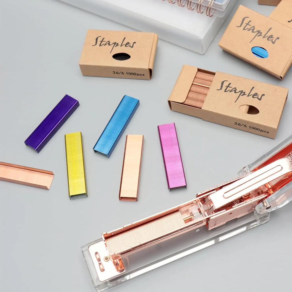 6000 Colorful Staples for Manual Staplers, 6 Colors 1000 Each, Office School Supplies Refill