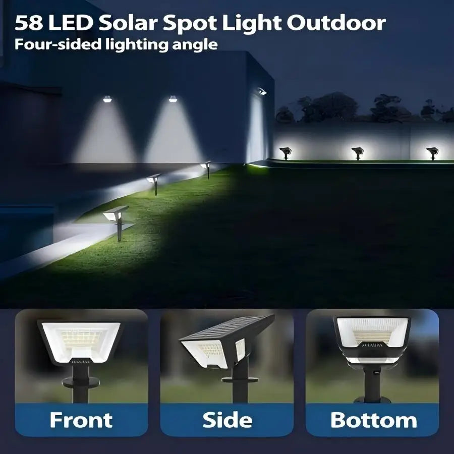 Solar Lights Outdoor - 4Pack 58LED Solar Spot Lights 4 Sided Lighting Wall Lights for Yard Porch Garden Decor Landscape Lighting