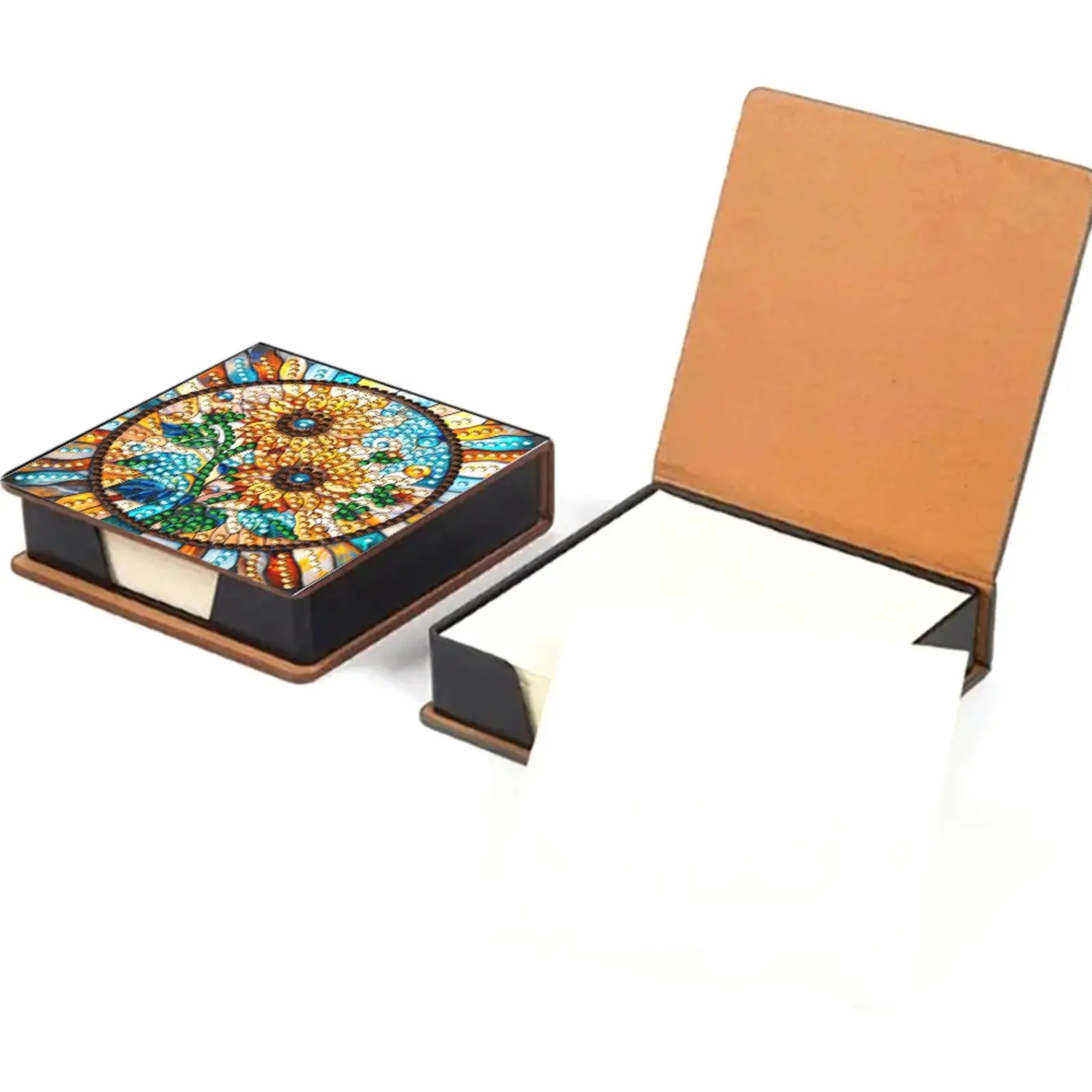 Sunflower PU DIY 5D Diamond Painting Note Box with 150 Sheets for Office Home